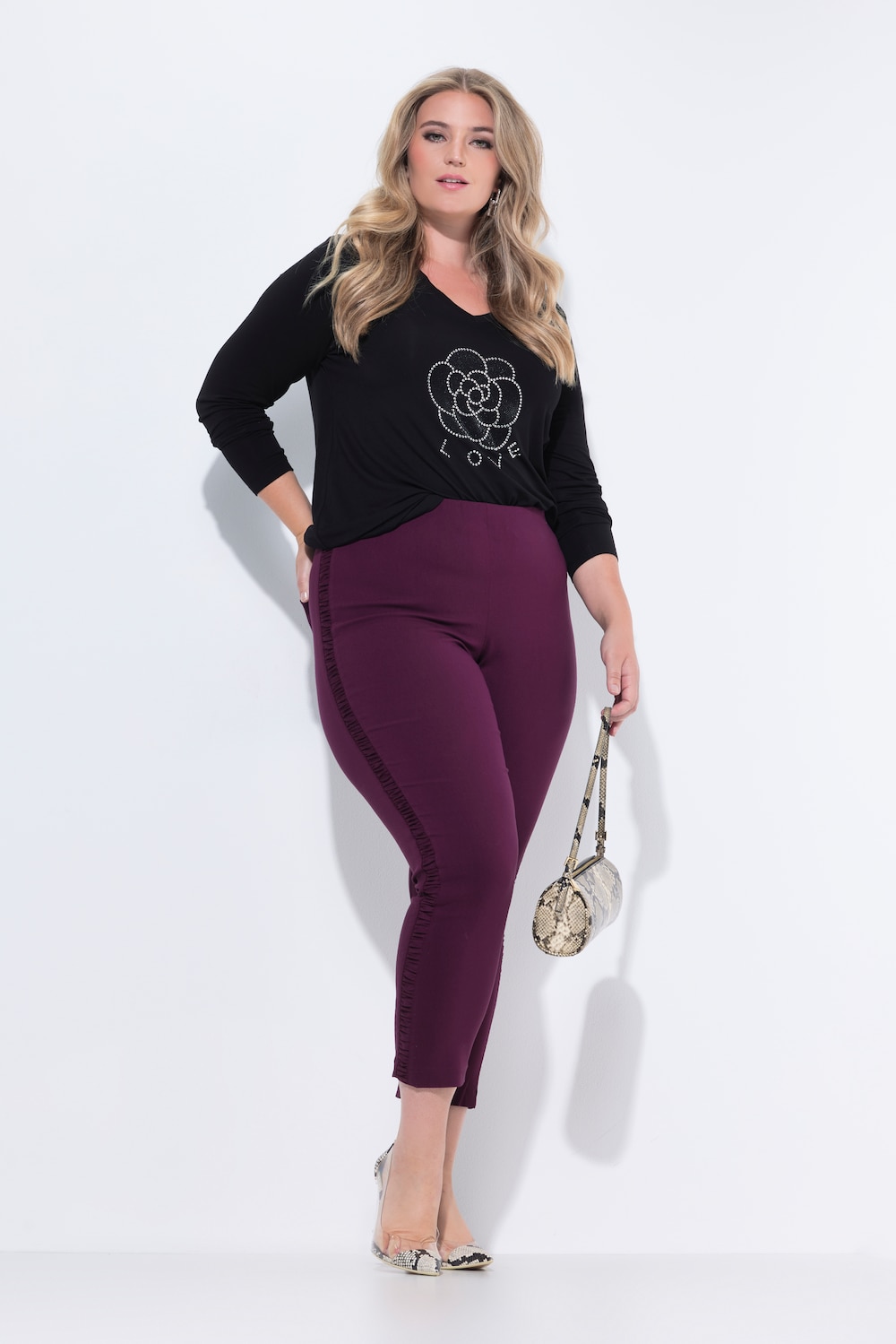 Große Größen Bengalin-Hose, Damen, lila, Größe: 58, Viskose/Synthetische Fasern, Mia Moda Große Größen Bengalin-Hose, Damen, lila, Größe: 58, Viskose/Synthetische Fasern, Mia Moda von Mia Moda