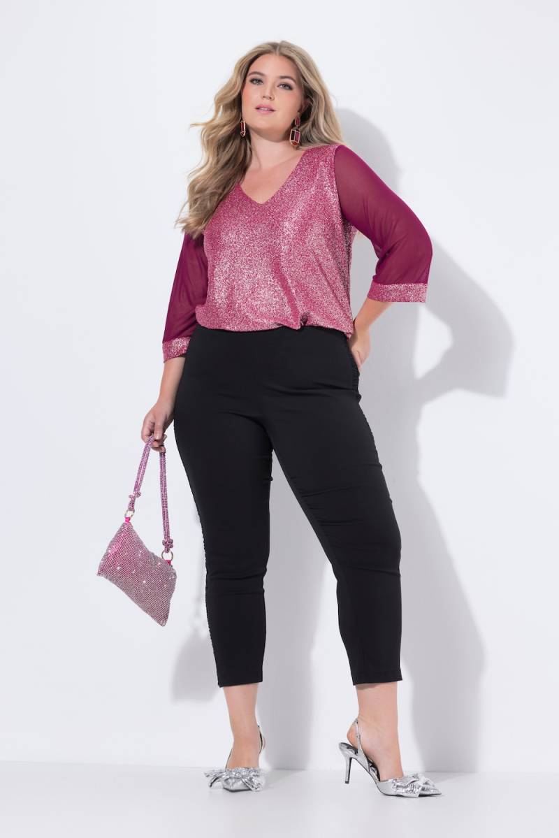 Große Größen Bengalin-Hose, Damen, schwarz, Größe: 50, Viskose/Synthetische Fasern, Mia Moda Große Größen Bengalin-Hose, Damen, schwarz, Größe: 50, Viskose/Synthetische Fasern, Mia Moda von Mia Moda