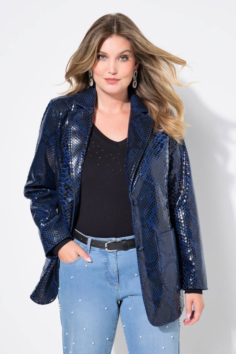 Große Größen Blazer, Damen, blau, Größe: 56, Polyester/Synthetische Fasern, Mia Moda von Mia Moda