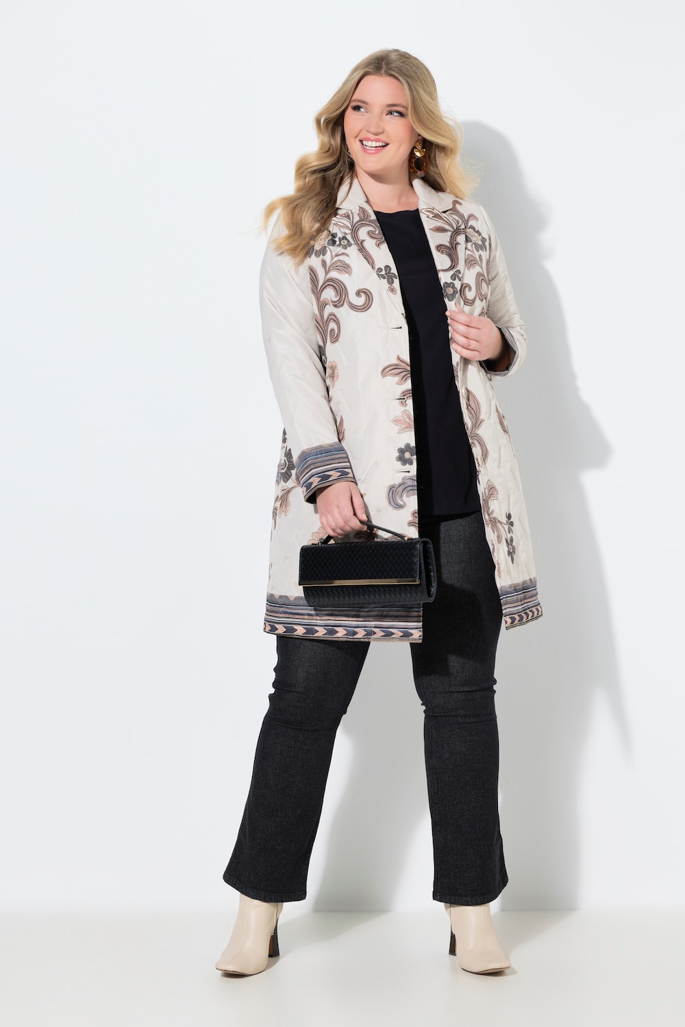 Große Größen Blazerjacke, Damen, grau, Größe: 52, Polyester, Mia Moda von Mia Moda