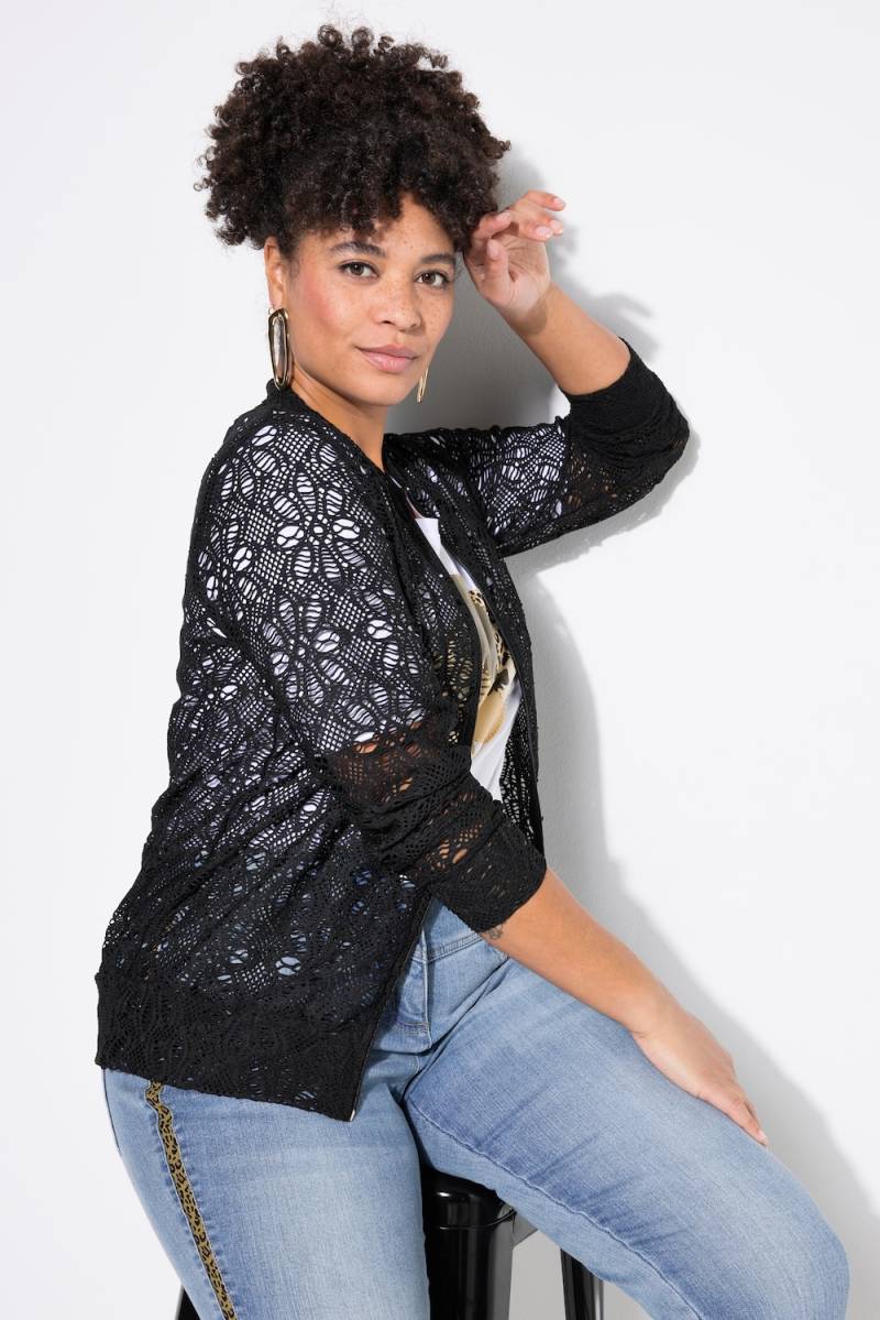 Große Größen Blouson, Damen, schwarz, Größe: 42, Polyester, Mia Moda von Mia Moda