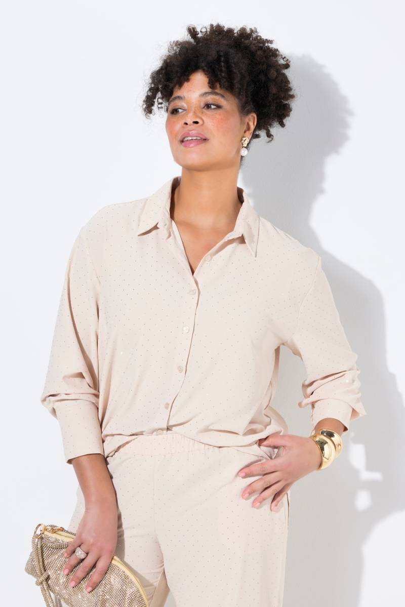Große Größen Bluse, Damen, beige, Größe: 58, Polyester, Mia Moda von Mia Moda