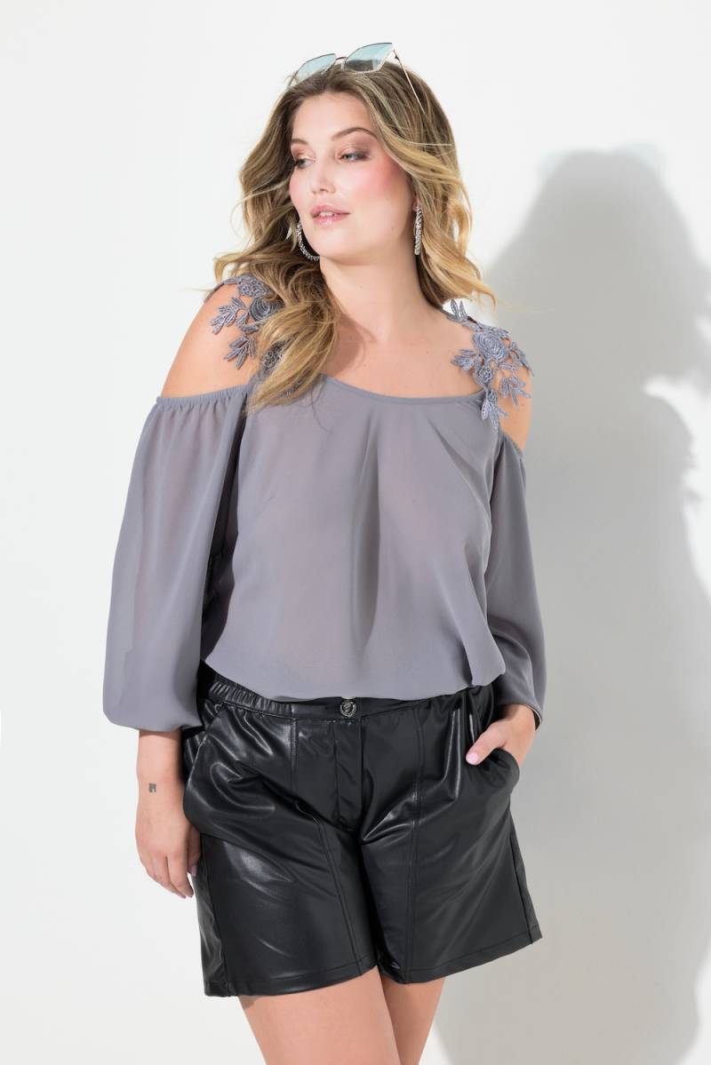 Große Größen Bluse, Damen, grau, Größe: 46, Polyester, Mia Moda von Mia Moda