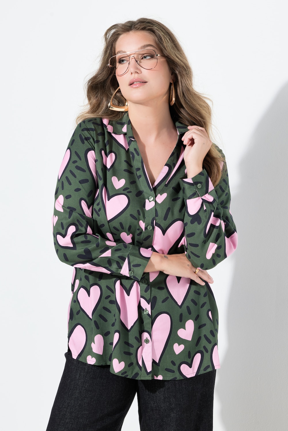 Große Größen Bluse, Damen, grün, Größe: 42, Viskose, Mia Moda von Mia Moda