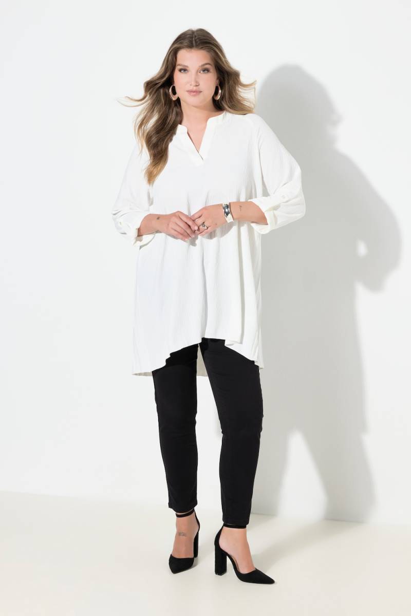 Große Größen Bluse, Damen, weiß, Größe: 52, Polyester, Mia Moda von Mia Moda