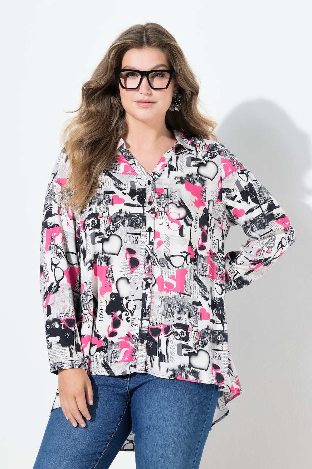 Große Größen Bluse, Damen, weiß, Größe: 52, Viskose, Mia Moda von Mia Moda