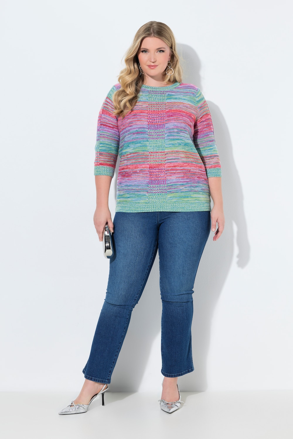 Große Größen Bootcut-Jeggings, Damen, blau, Größe: 50, Baumwolle, Mia Moda von Mia Moda