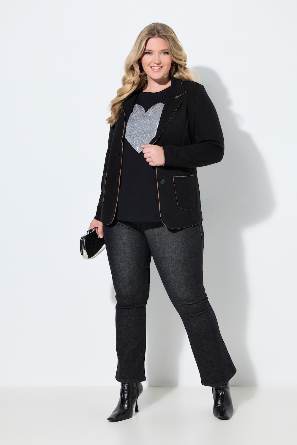 Große Größen Bootcut-Jeggings, Damen, schwarz, Größe: 54, Baumwolle, Mia Moda von Mia Moda