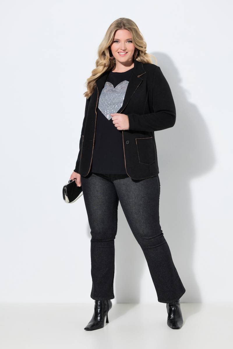 Große Größen Bootcut-Jeggings, Damen, schwarz, Größe: 60, Baumwolle, Mia Moda von Mia Moda