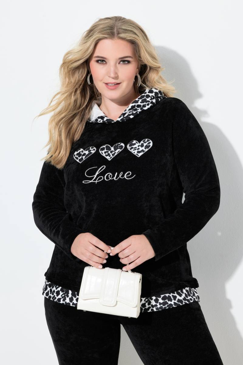 Große Größen Hoodie, Damen, schwarz, Größe: 58, Polyester, Mia Moda Große Größen Hoodie, Damen, schwarz, Größe: 58, Polyester, Mia Moda von Mia Moda