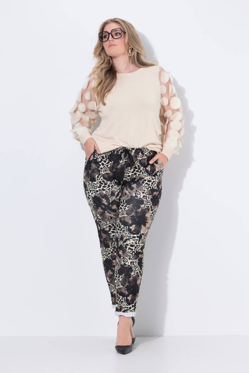 Große Größen Hose, Damen, schwarz, Größe: 50, Polyester/Baumwolle, Mia Moda von Mia Moda