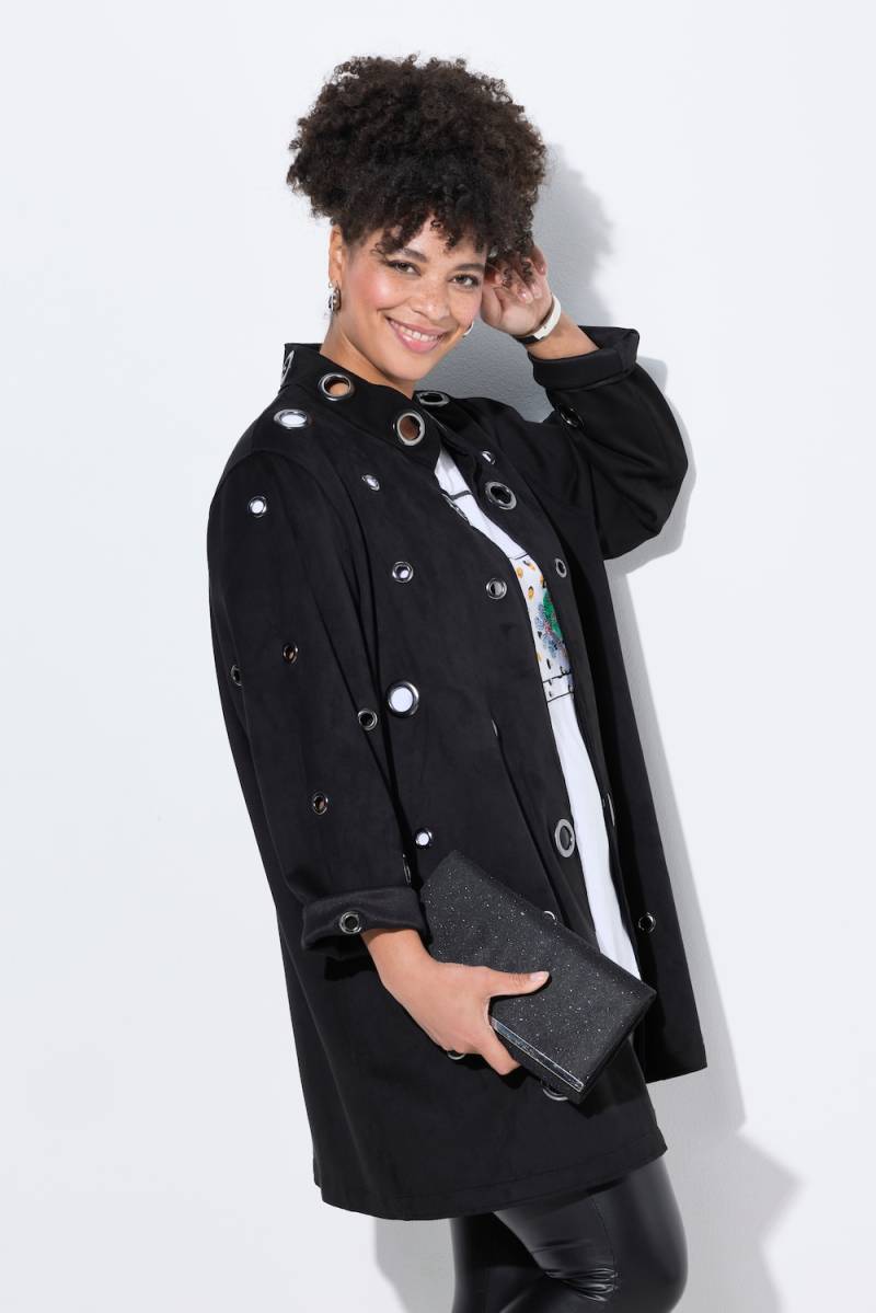 Große Größen Jacke, Damen, schwarz, Größe: 48, Polyester, Mia Moda von Mia Moda