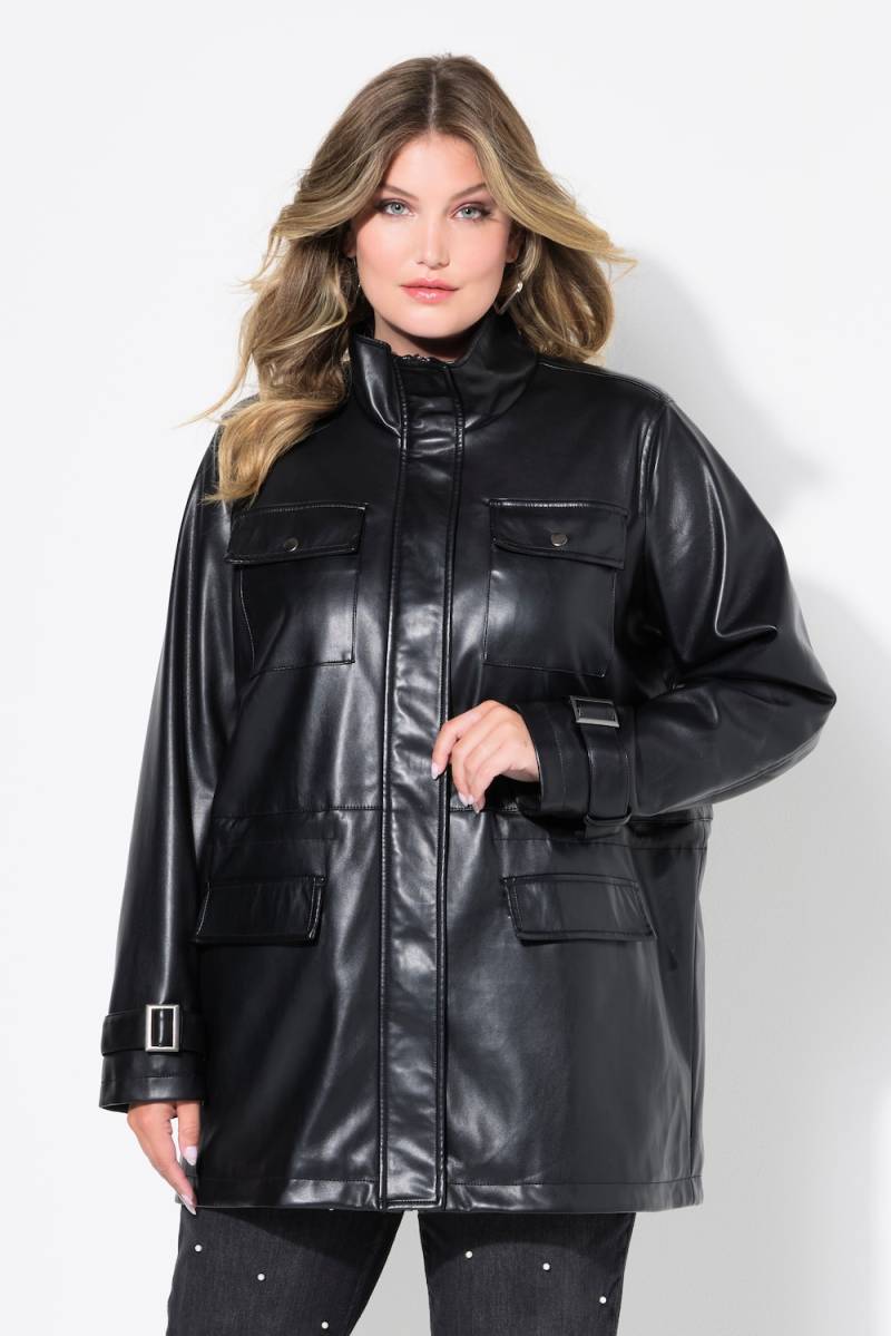 Große Größen Jacke, Damen, schwarz, Größe: 50, Polyester/Synthetische Fasern, Mia Moda von Mia Moda
