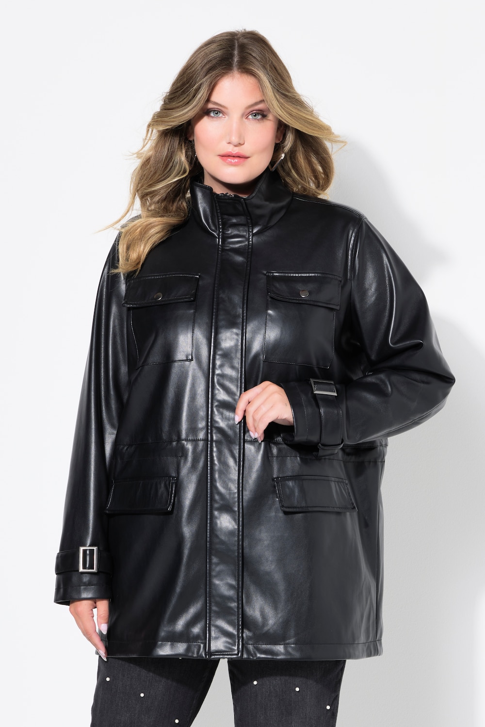 Große Größen Jacke, Damen, schwarz, Größe: 58, Polyester/Synthetische Fasern, Mia Moda Große Größen Jacke, Damen, schwarz, Größe: 58, Polyester/Synthetische Fasern, Mia Moda von Mia Moda