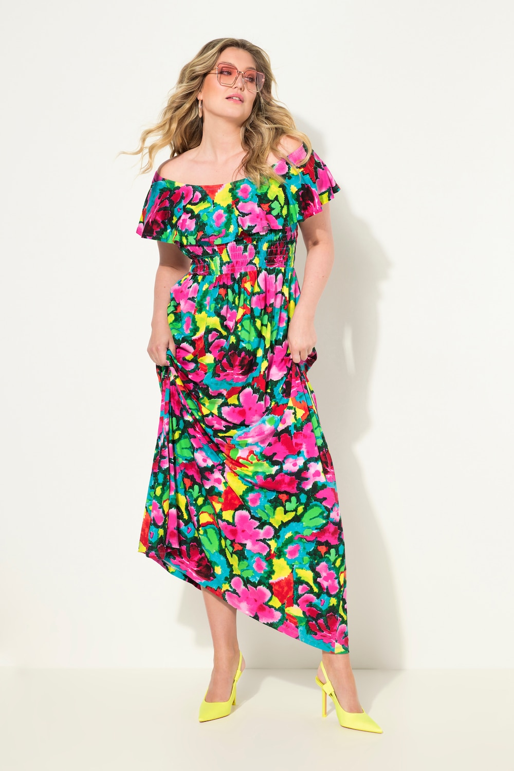 Große Größen Jersey-Maxikleid, Damen, grün, Größe: 48, Viskose, Mia Moda von Mia Moda