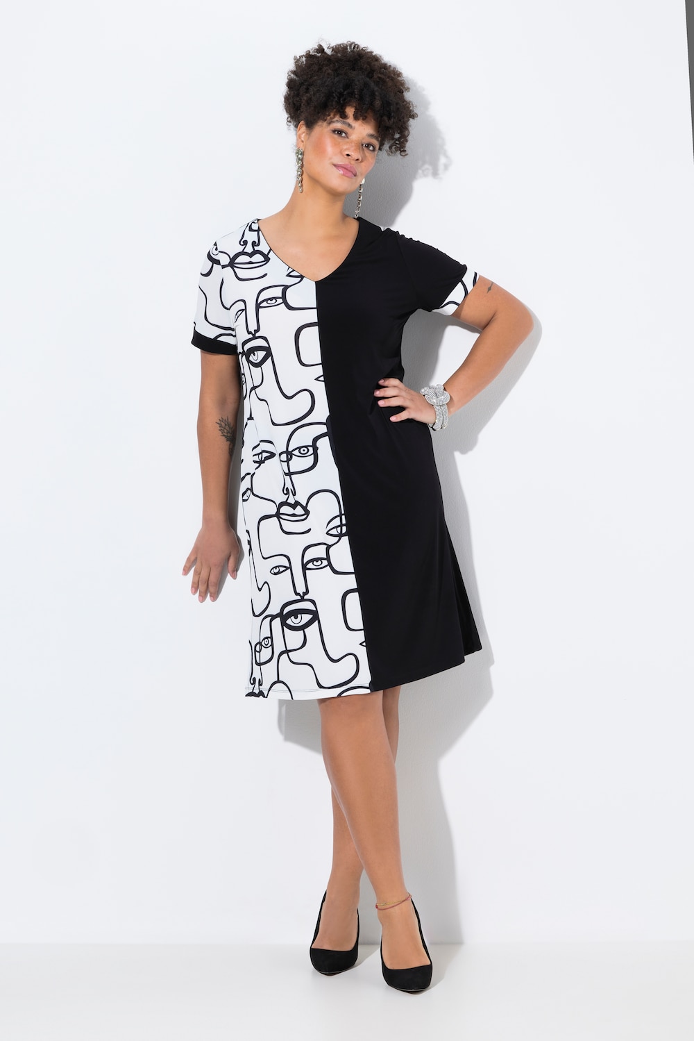 Große Größen Jerseykleid, Damen, schwarz, Größe: 58, Polyester, Mia Moda von Mia Moda