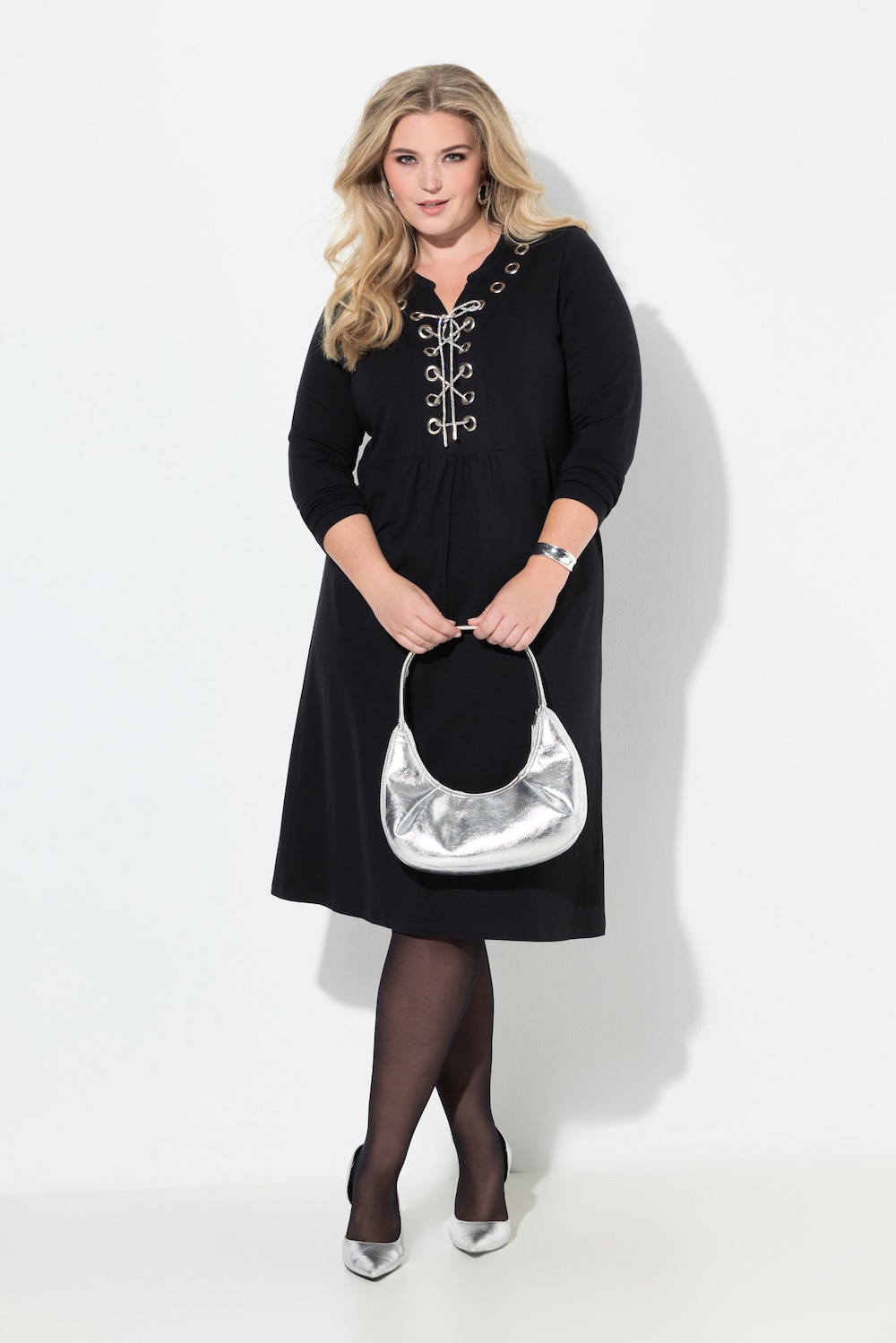 Große Größen Jerseykleid, Damen, schwarz, Größe: 60, Baumwolle/Synthetische Fasern, Mia Moda von Mia Moda