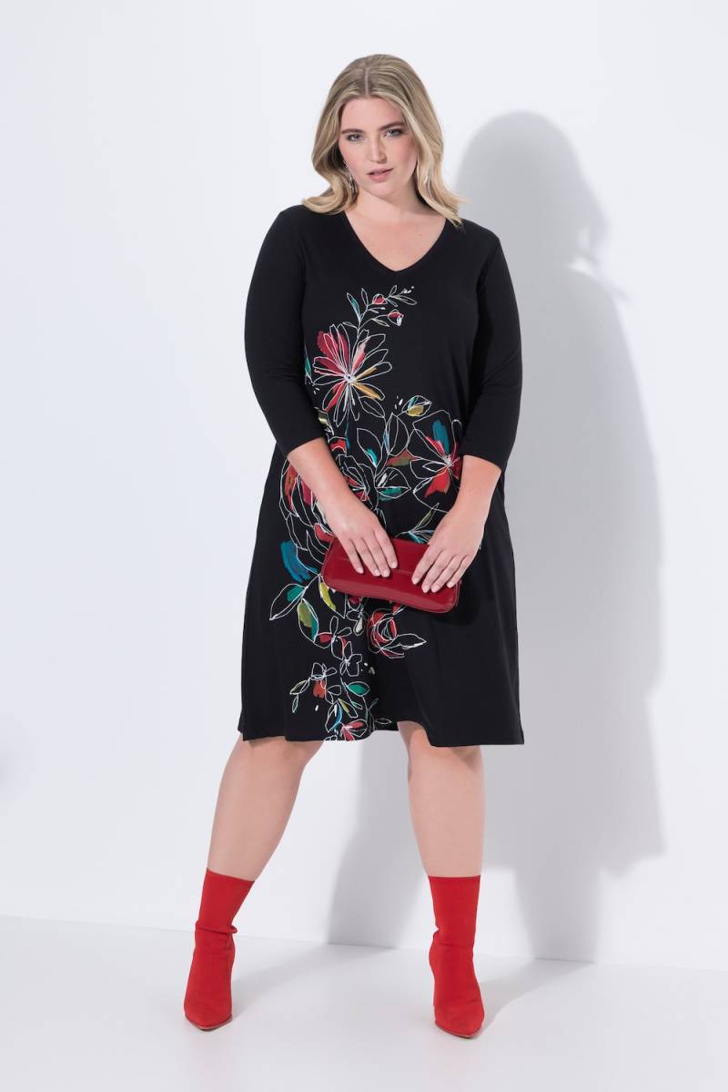 Große Größen Kleid, Damen, schwarz, Größe: 44, Baumwolle/Synthetische Fasern, Mia Moda von Mia Moda