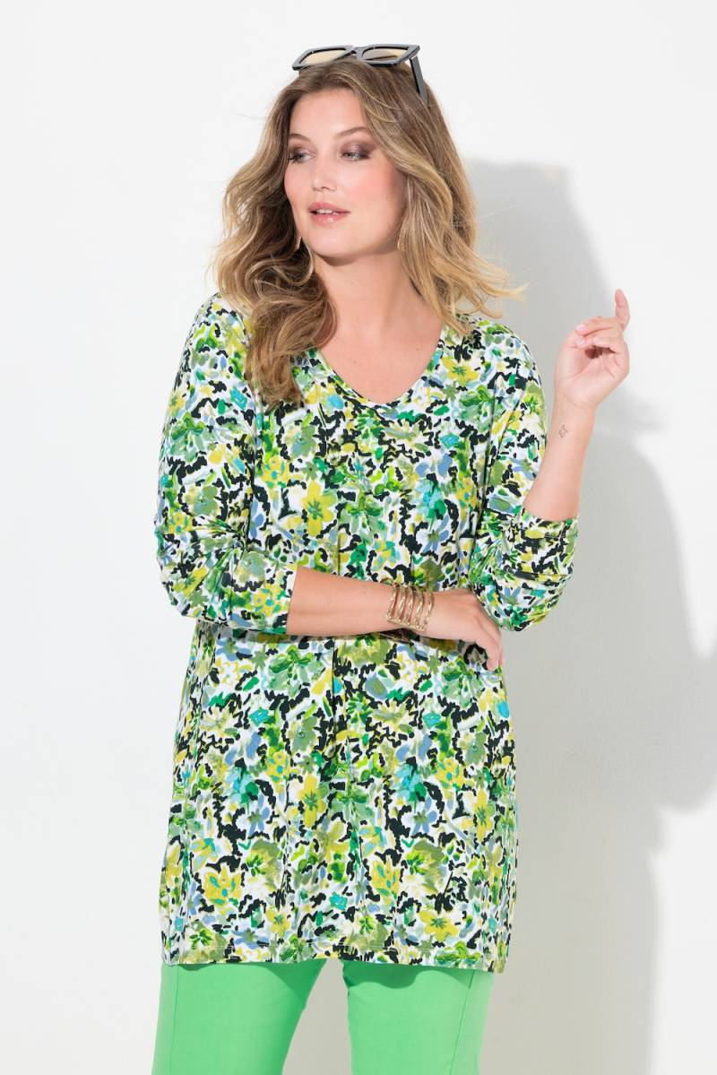 Große Größen Langarmshirt, Damen, grün, Größe: 48, Viskose, Mia Moda von Mia Moda