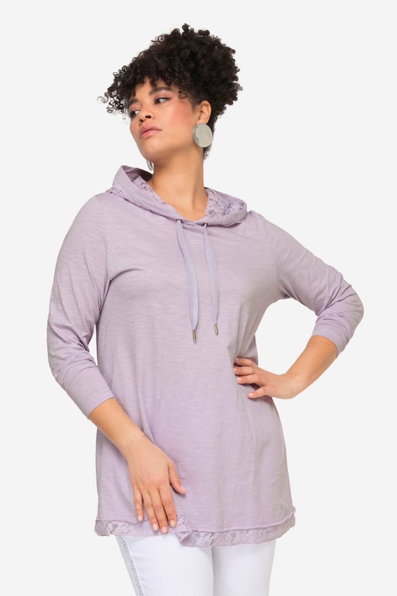 Große Größen Langarmshirt, Damen, lila, Größe: 56, Baumwolle, Mia Moda von Mia Moda