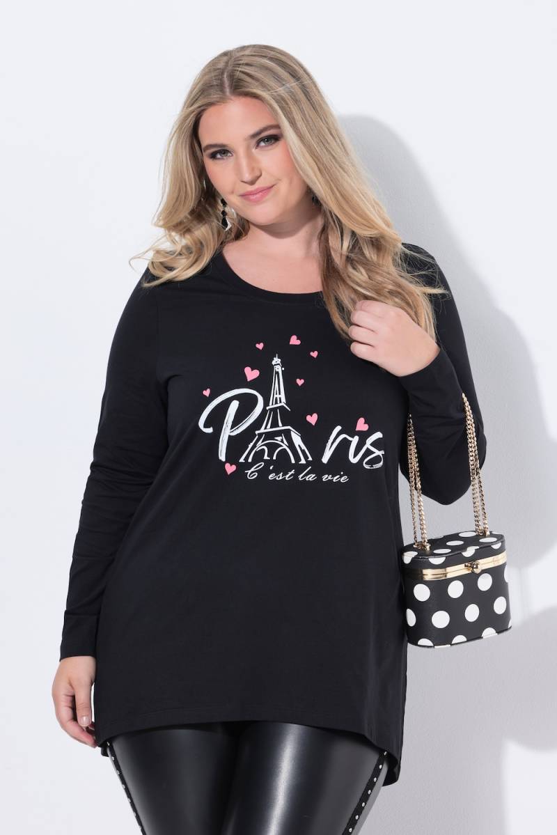 Große Größen Langarmshirt, Damen, schwarz, Größe: 46, Baumwolle, Mia Moda von Mia Moda