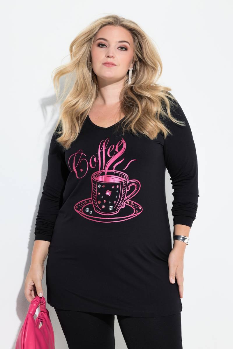 Große Größen Langarmshirt, Damen, schwarz, Größe: 52, Viskose, Mia Moda von Mia Moda