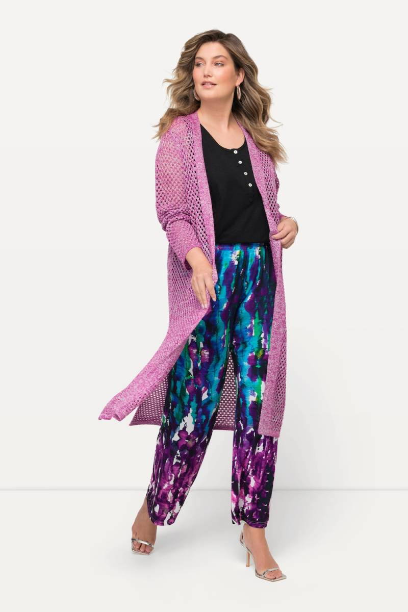 Große Größen Long-Strickjacke, Damen, rosa, Größe: 48, Polyester/Synthetische Fasern, Mia Moda von Mia Moda