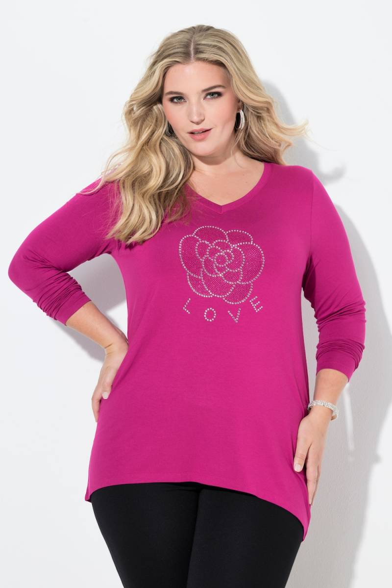 Große Größen Longshirt, Damen, rosa, Größe: 48, Viskose, Mia Moda von Mia Moda