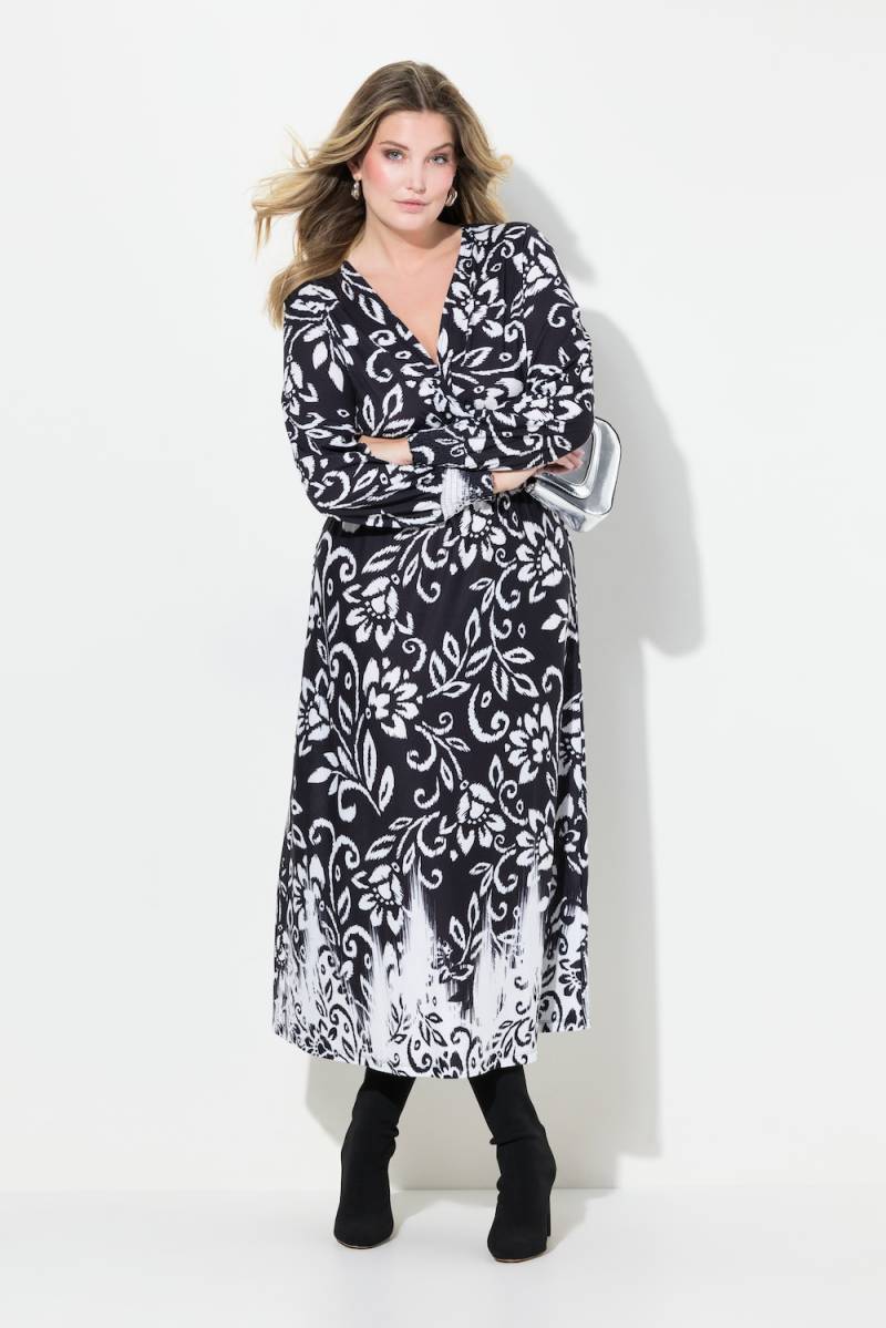 Große Größen Maxikleid, Damen, schwarz, Größe: 56, Polyester, Mia Moda von Mia Moda