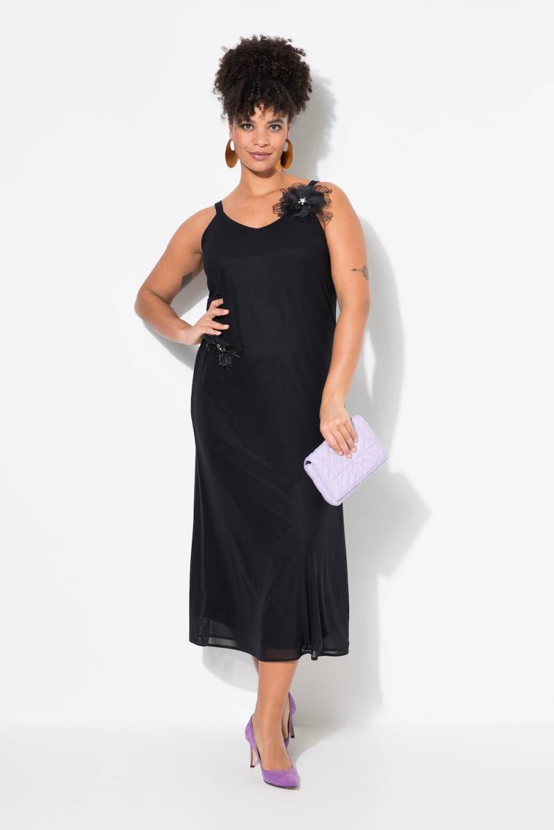 Große Größen Mesh-Maxikleid, Damen, schwarz, Größe: 46, Polyester, Mia Moda von Mia Moda