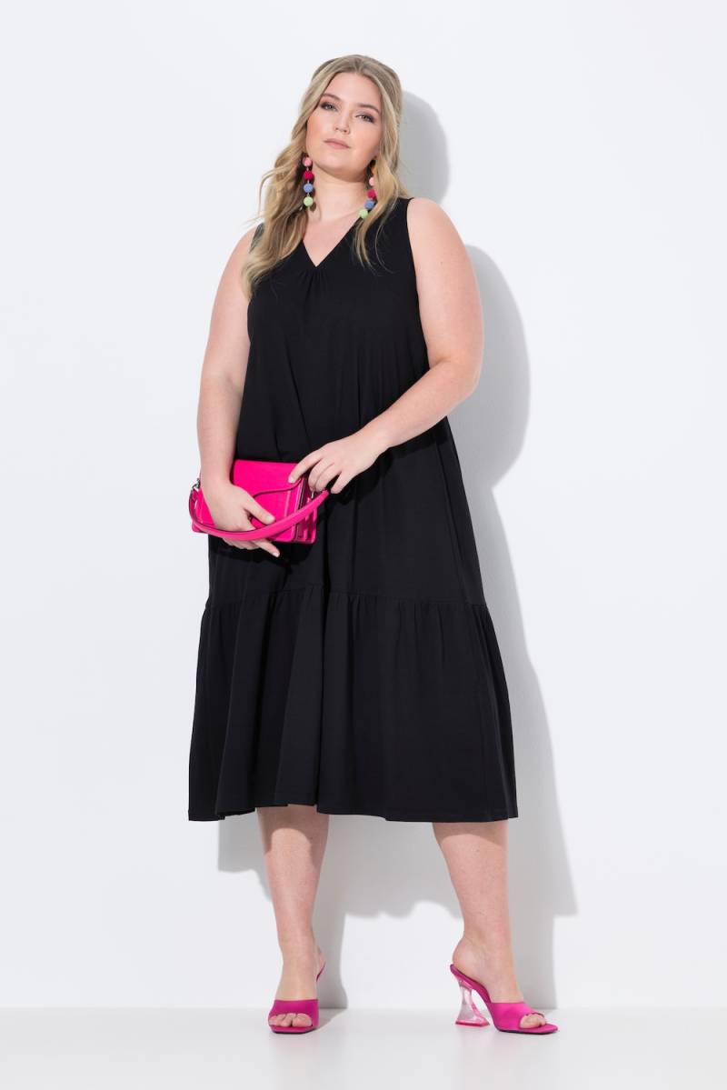 Große Größen Midikleid, Damen, schwarz, Größe: 48, Baumwolle/Synthetische Fasern, Mia Moda Große Größen Midikleid, Damen, schwarz, Größe: 48, Baumwolle/Synthetische Fasern, Mia Moda von Mia Moda