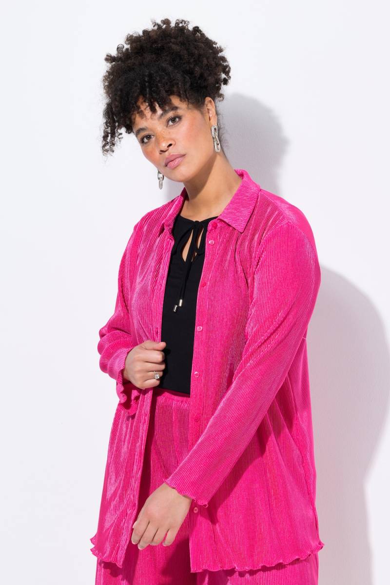 Große Größen Plissee-Bluse, Damen, rosa, Größe: 48, Polyester, Mia Moda von Mia Moda