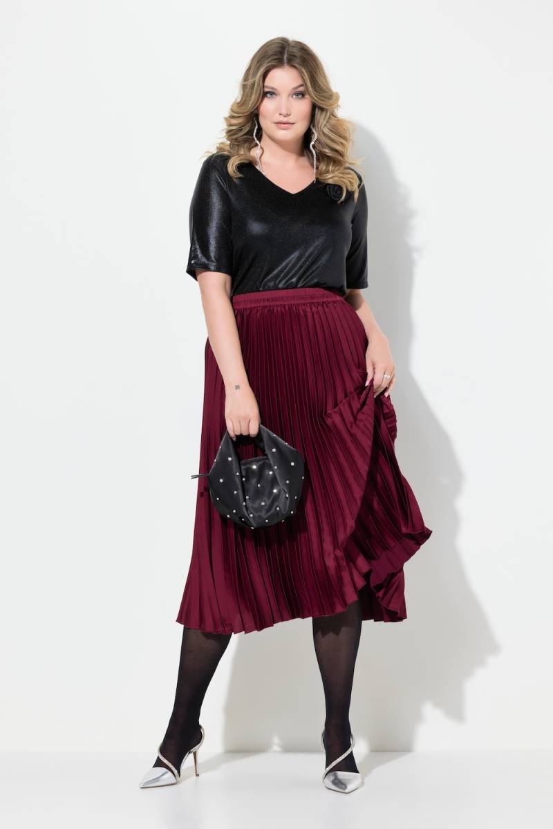 Große Größen Plisseerock, Damen, rot, Größe: 54, Polyester, Mia Moda von Mia Moda