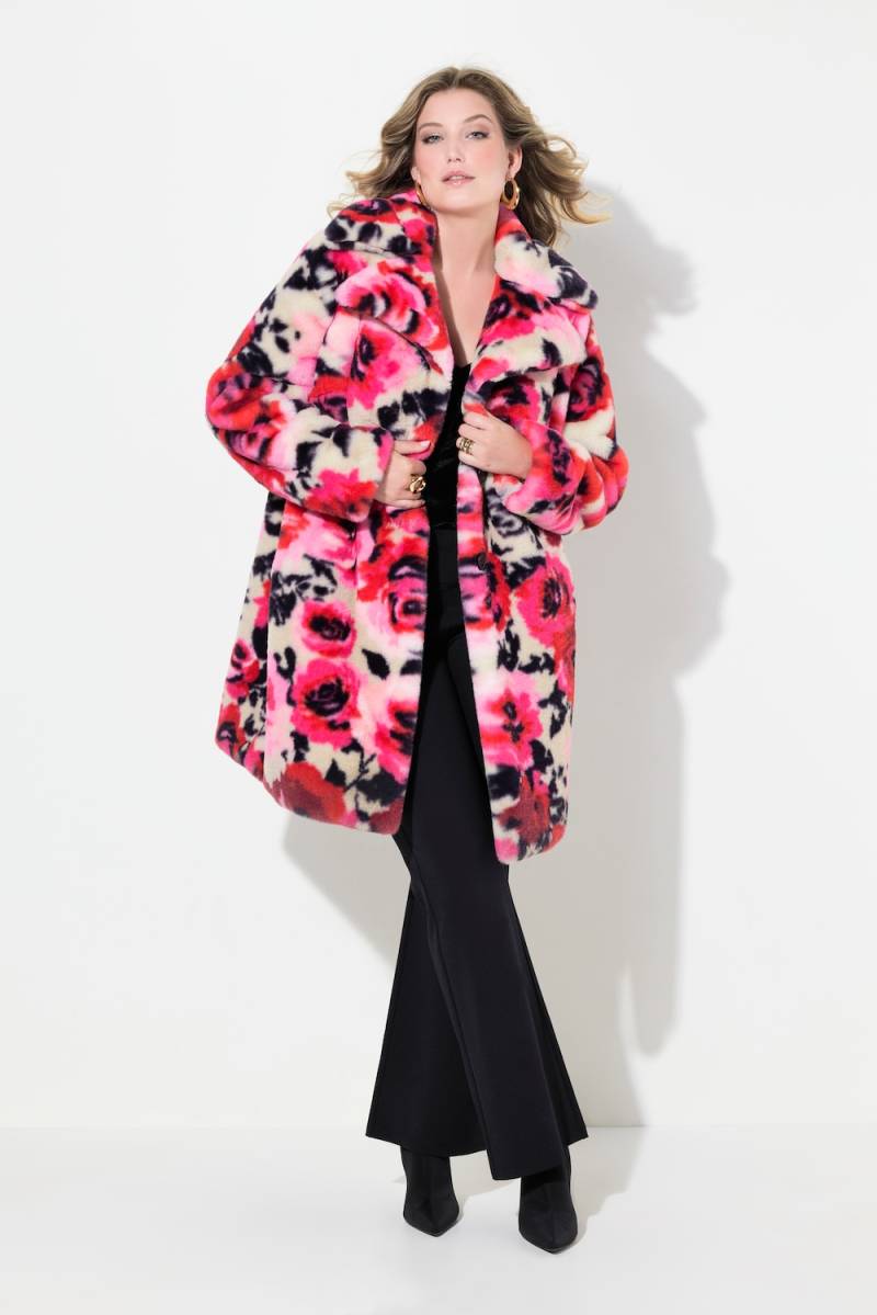 Große Größen Plüschmantel, Damen, beige, Größe: 44, Polyester, Mia Moda von Mia Moda