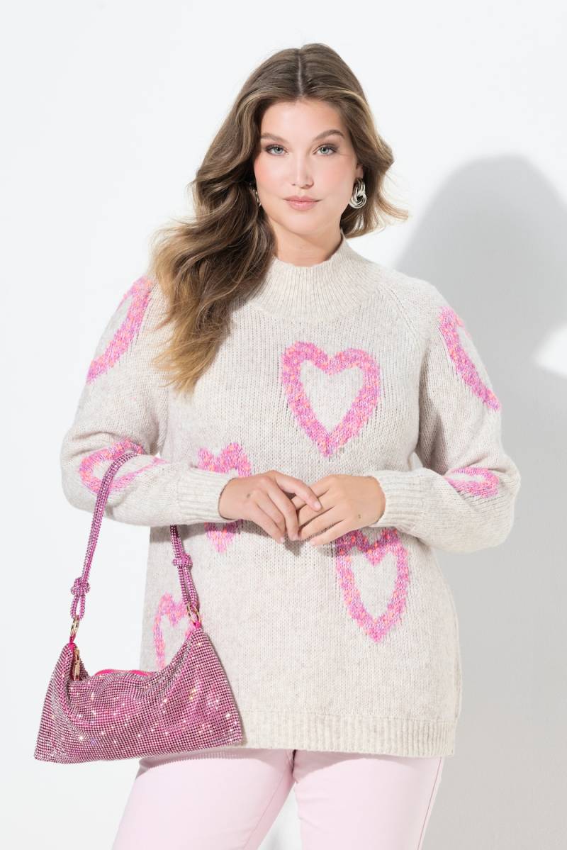 Große Größen Pullover, Damen, beige, Größe: 46/48, Polyester/Synthetische Fasern, Mia Moda von Mia Moda