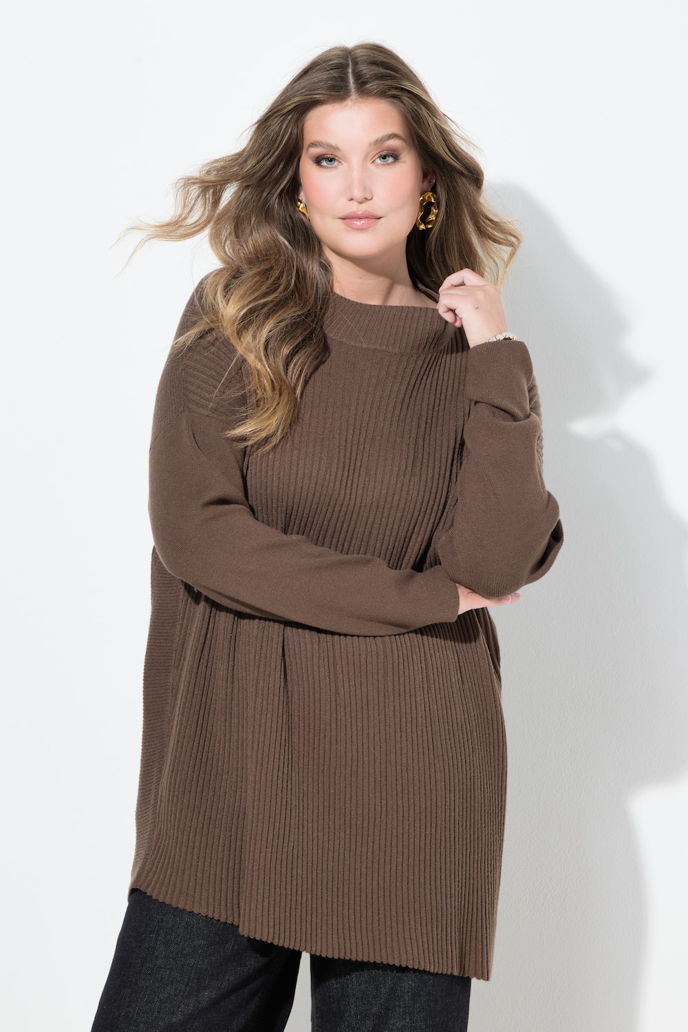 Große Größen Pullover, Damen, grün, Größe: 42/44, Viskose/Polyester/Synthetische Fasern, Mia Moda von Mia Moda