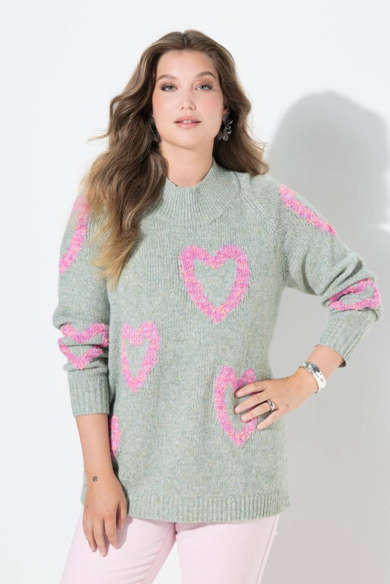 Große Größen Pullover, Damen, grün, Größe: 46/48, Polyester/Synthetische Fasern, Mia Moda von Mia Moda