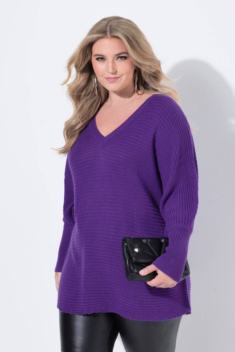 Große Größen Pullover, Damen, lila, Größe: 46/48, Synthetische Fasern, Mia Moda von Mia Moda