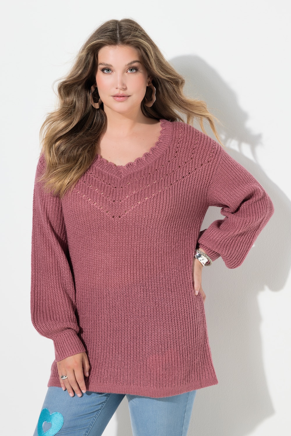 Große Größen Pullover, Damen, rosa, Größe: 58/60, Synthetische Fasern, Mia Moda von Mia Moda