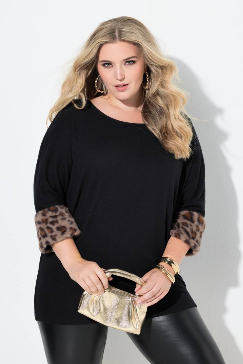 Große Größen Pullover, Damen, schwarz, Größe: 42/44, Polyester/Viskose, Mia Moda von Mia Moda