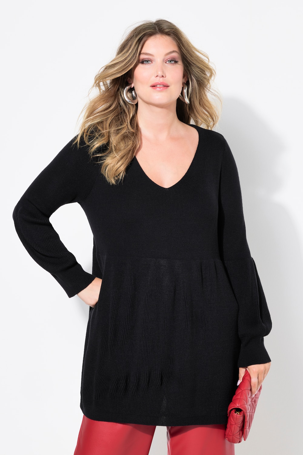 Große Größen Pullover, Damen, schwarz, Größe: 46/48, Synthetische Fasern, Mia Moda von Mia Moda