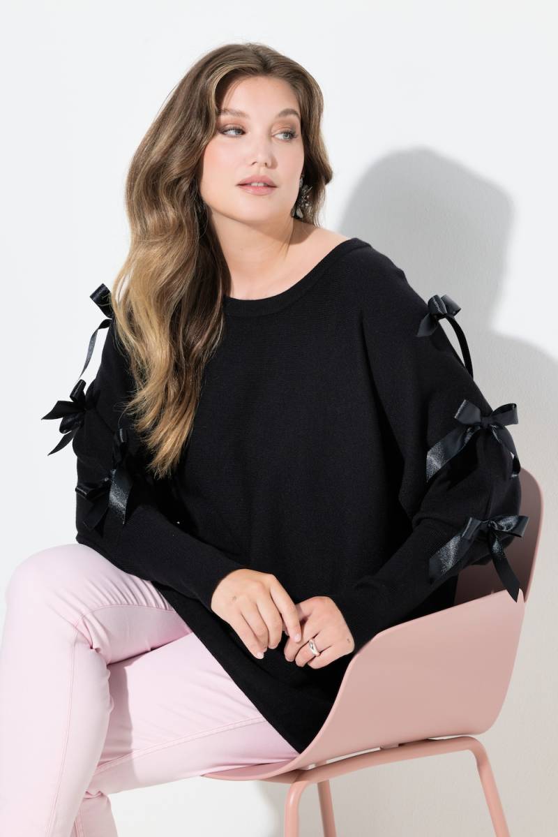 Große Größen Pullover, Damen, schwarz, Größe: 46/48, Viskose/Polyester/Synthetische Fasern, Mia Moda von Mia Moda