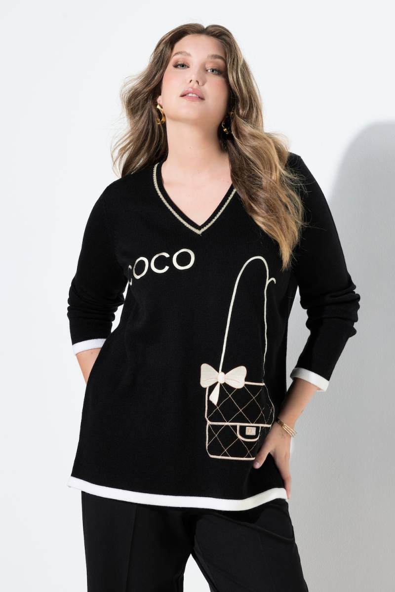 Große Größen Pullover, Damen, schwarz, Größe: 54/56, Synthetische Fasern, Mia Moda von Mia Moda