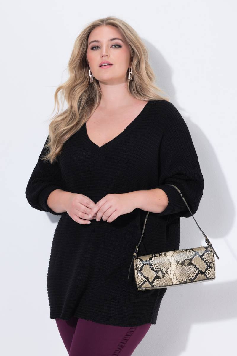 Große Größen Pullover, Damen, schwarz, Größe: 58/60, Synthetische Fasern, Mia Moda von Mia Moda