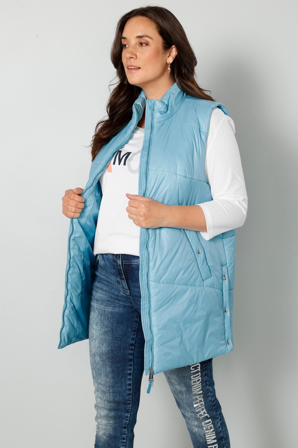 Große Größen Steppweste, Damen, blau, Größe: 52, Polyester/Synthetische Fasern, Mia Moda Große Größen Steppweste, Damen, blau, Größe: 52, Polyester/Synthetische Fasern, Mia Moda von Mia Moda
