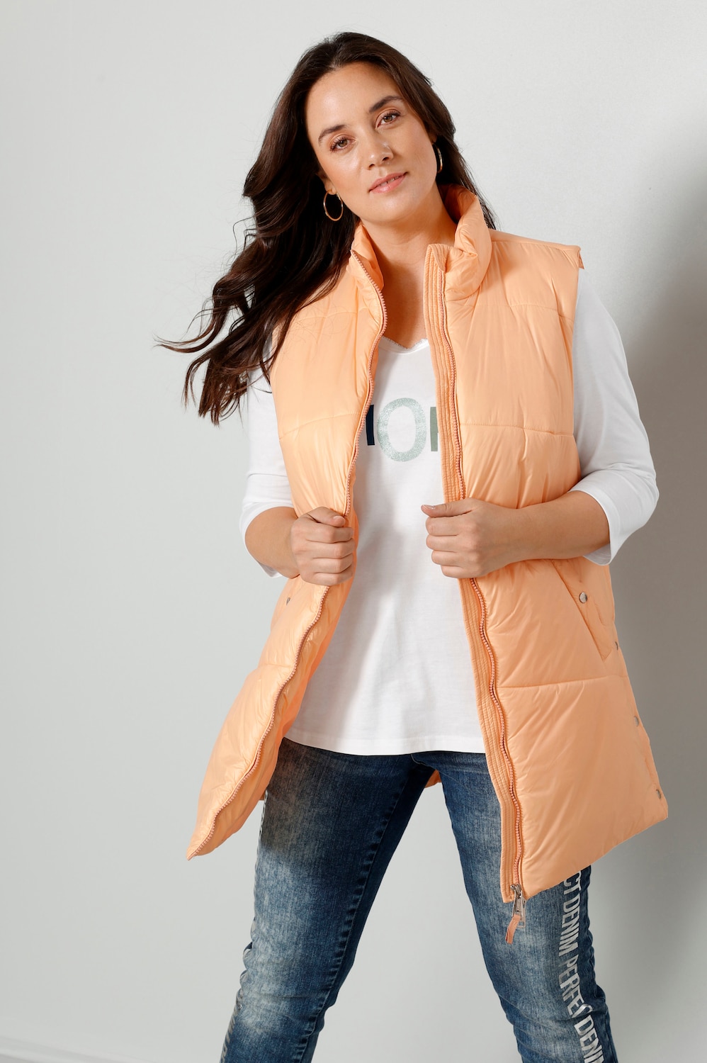 Große Größen Steppweste, Damen, orange, Größe: 56, Polyester/Synthetische Fasern, Mia Moda Große Größen Steppweste, Damen, orange, Größe: 56, Polyester/Synthetische Fasern, Mia Moda von Mia Moda
