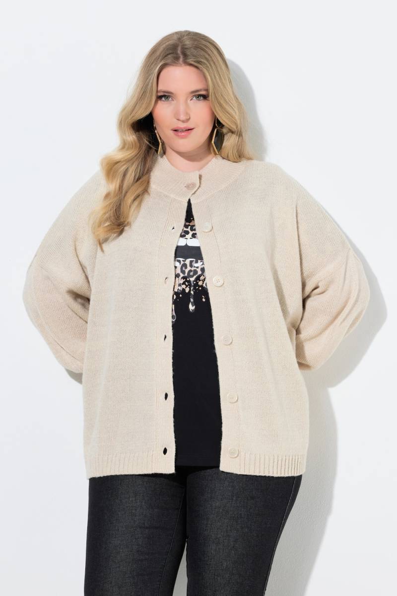 Große Größen Strickjacke, Damen, beige, Größe: 1=42-48, Synthetische Fasern, Mia Moda von Mia Moda