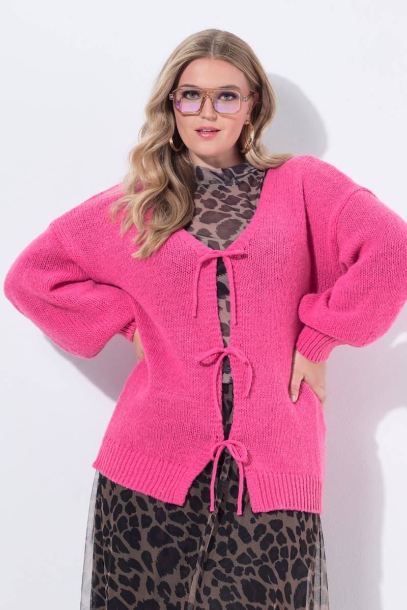 Große Größen Strickjacke, Damen, rosa, Größe: 42/44, Polyester, Mia Moda von Mia Moda