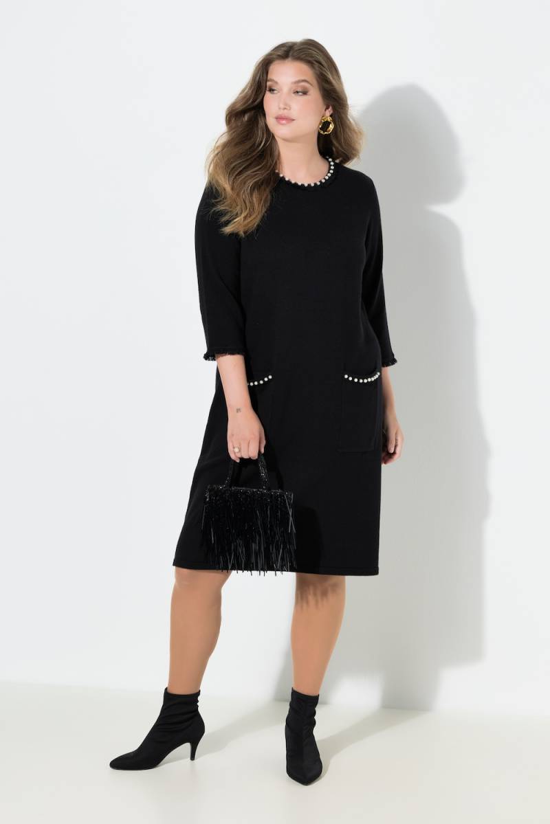 Große Größen Strickkleid, Damen, schwarz, Größe: 50/52, Viskose/Polyester/Synthetische Fasern, Mia Moda von Mia Moda