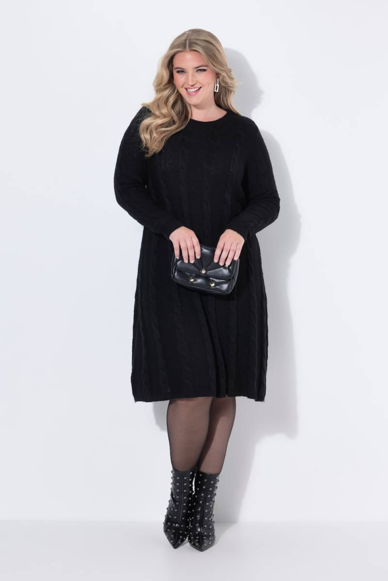 Große Größen Strickkleid, Damen, schwarz, Größe: 58/60, Synthetische Fasern, Mia Moda von Mia Moda